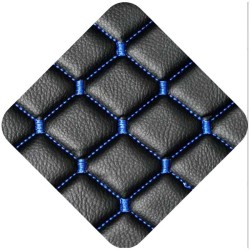 Ημικαλύμματα Μπροστινών Καθισμάτων Royal Δερματίνη Μαύρα Με Μπλε Ραφή 4 Τεμάχια