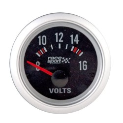 Βολτόμετρο Race Sport Μαύρο 52mm 12 Volt BLCK484 Βολτόμετρο Race Sport Μαύρο 52mm 12 Volt BLCK484