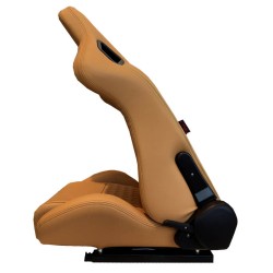 Καθίσματα Bucket RS Δερματίνη Μπεζ Με Μπεζ Ραφές Ζευγάρι 2 Τεμαχίων