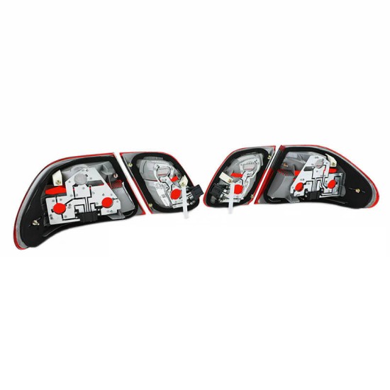 Πισινά Φανάρια Set Για Mercedes-Benz E-Class W210 95-02 Κόκκινο/Φιμέ Depo