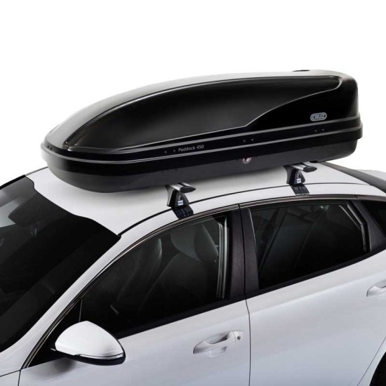 Μπαγκαζιέρα Οροφής Cruz Paddock 450L Μαύρη Γυαλιστερή Με Διπλό Άνοιγμα & Quick Fix Τοποθέτηση