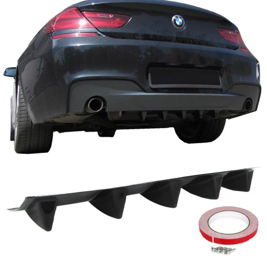 Diffuser Πίσω Προφυλακτήρα Universal Με 5 Πτερύγια Μαύρο Από Abs Πλαστικό 1 Τεμάχιο