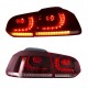 Πισινά Φανάρια Set Για Vw Golf VI (6) 08-12 Full Led GTI R20 Look Κόκκινο/Φιμέ VLand