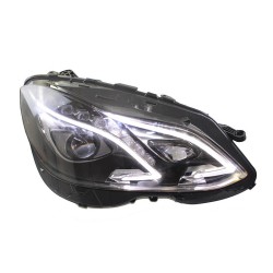 Μπροστινά Φανάρια Set Για Mercedes-Benz E-Class W212 09-13 Halogen Upgrade Σε Facelift Look Μαύρα Full Led DRL Με Μοτέρ Carner