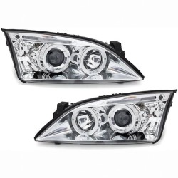 Μπροστινά Φανάρια Set Για Ford Mondeo 00-07 Angel Eyes & Led Χρωμίου H1/H1 With Motor JunYan Μπροστινά Φανάρια Set Για Ford Mondeo 00-07 Angel Eyes & Led Χρωμίου H1/H1 With Motor JunYan