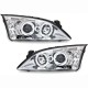 Μπροστινά Φανάρια Set Για Ford Mondeo 00-07 Angel Eyes & Led Χρωμίου H1/H1 With Motor JunYan