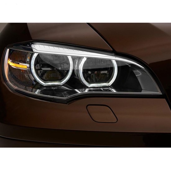 Μπροστινά Φανάρια Set Για Bmw X6 E71 08-15 4D Angel Eyes Full Led AFS Μαύρα Με Μοτέρ Carner