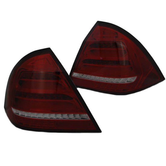 Πισινά Φανάρια Set Για Mercedes-Benz C-Class W203 00-04 Led Bar Dynamic Κόκκινο/Φιμέ JunYan