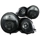 Μπροστινά Φανάρια Set Για Mercedes-Benz E-Class W210 95-99 Angel Eyes Μαύρα H7/H1 Manual Sonar