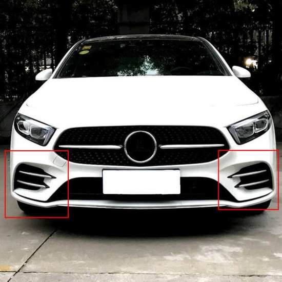 Τριμ Προφυλακτήρα Εμπρός Χρωμίου Για Mercedes-Benz A-Class W177 18+ Σετ 4 Τεμαχίων