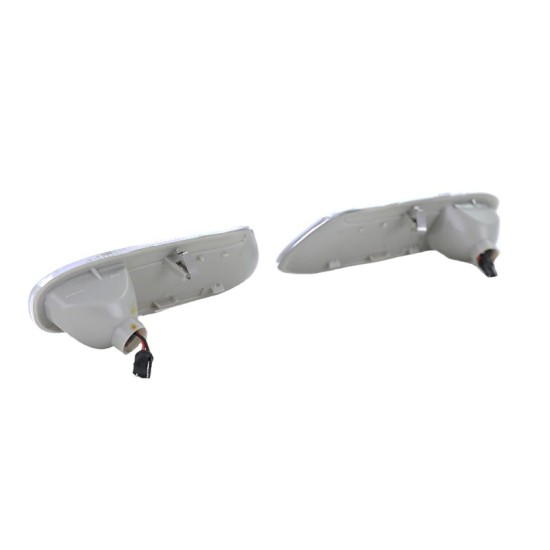 Πλαϊνά Φλας Φτερού Για Mini Cooper F56 13+ Union Jack Flag Black Led White 2 Τεμάχια