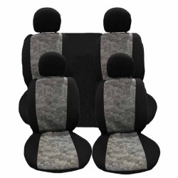 Καλύμματα Υφασμάτινα Εμπρός - Πίσω Διαιρούμενα Pluto Plus GM Γκρι/Μαύρο Σετ 8 Τεμάχια