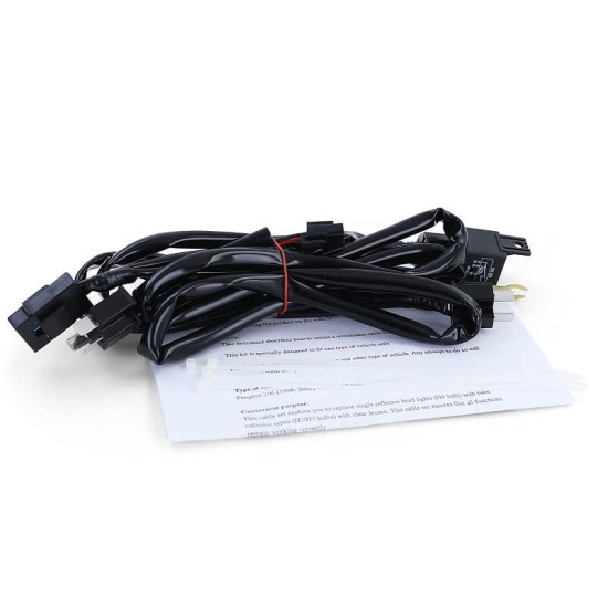 Καλωδίωση H4 Se Η7 Upgrade Kit Με Αντάπτορες Για Peugeot 206 98-06 Set Για 2 Φανάρια