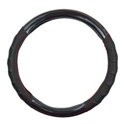 Κάλυμμα Τιμονιού Αυτοκινήτου Δερματίνη Speed Μαύρο / Carbon Με Κόκκινη Ραφή Medium 38cm Κάλυμμα Τιμονιού Αυτοκινήτου Δερματίνη Speed Μαύρο / Carbon Με Κόκκινη Ραφή Medium 38cm