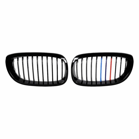 Καρδιές Μάσκας Για Bmw 3 E46 03-06 Coupe/Cabrio Tri-color / Μαύρο Γυαλιστερό 2 Τεμάχια