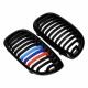 Καρδιές Μάσκας Για Bmw 3 E46 03-06 Coupe/Cabrio Tri-color / Μαύρο Γυαλιστερό 2 Τεμάχια