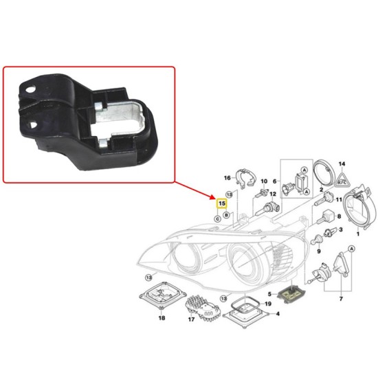 Βάση Επισκευής Φαναριού Για Bmw X5 E70 07-13 / X6 E71 08-15 1 Τεμάχιο