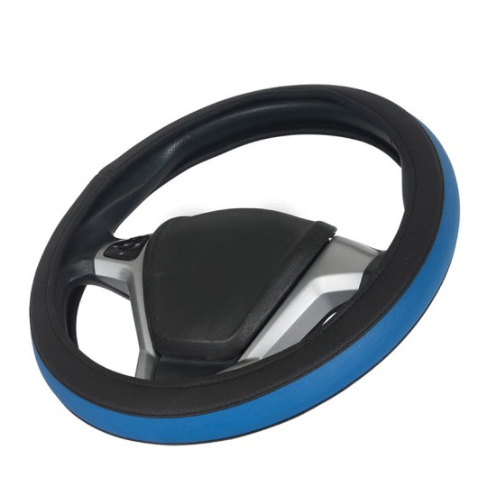 Κάλυμμα Τιμονιού Αυτοκινήτου Otom Easy-Fit Δερματίνη Μαύρο - Μπλε Medium 37-39cm F-58
