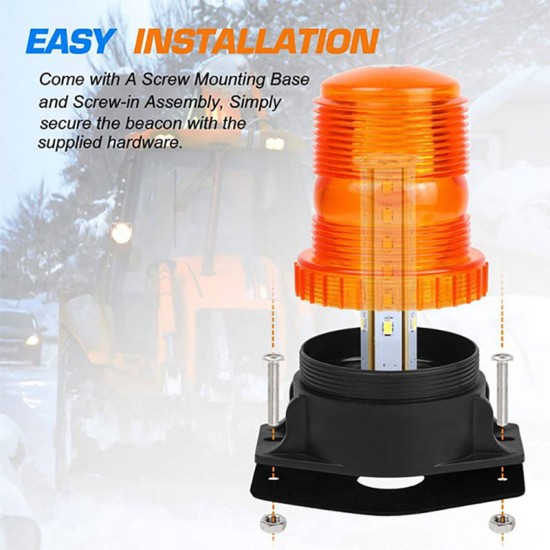 Φάρος Ασφαλείας Αυτοκινήτου Βιδωτός Led 12V/24V 13x10cm Πορτοκαλί