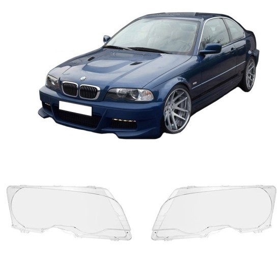 Κρύσταλλα Φαναριών Για Bmw 3 E46 Coupe 99-03 Xenon & Halogen 2 Τεμάχια