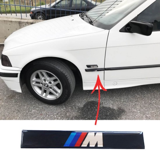 Αυτοκόλλητο Σήμα Bmw //M 11x1.5 cm Με Επικάλυψη Σμάλτου 2 Τεμάχια