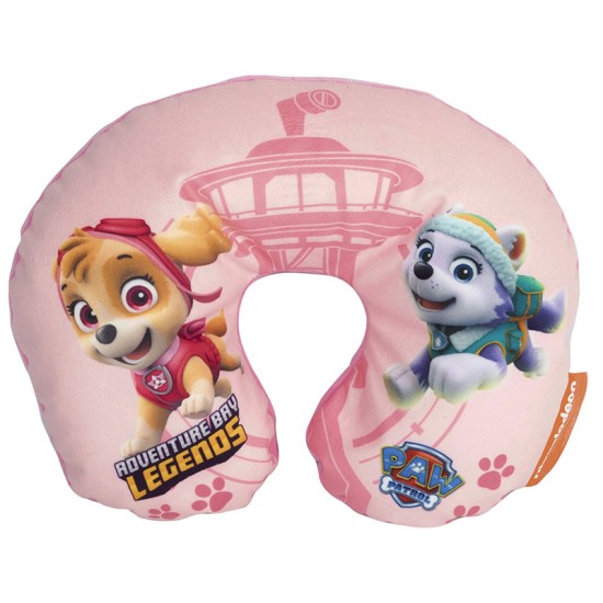 Παιδικό Μαξιλαράκι Αυχένα Ταξιδιού Paw Patrol Sky-Everest ''Adventure Bay Legends'' 27cm x 23cm Ροζ 1 Τεμάχιο