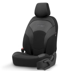 Καλύμματα Αυτοκινήτου Otom Moon Design Universal Βαμβακερό Ύφασμα / Rachel / Δερματίνη Σετ Εμπρός / Πίσω 11 Τεμαχίων Μαύρο MON-1901
