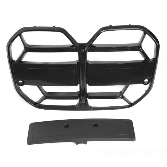 Καρδιές Μάσκας Για Bmw 4 G22 / G23 2020+ M4 CS Sport Μαύρο Γυαλιστερό 2 Τεμάχια