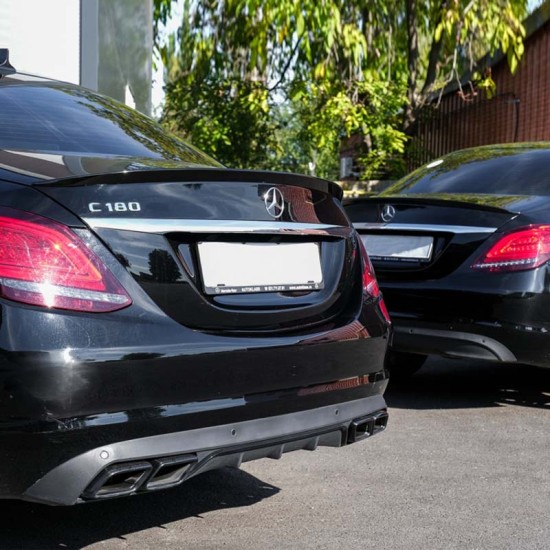 Αεροτομή Πορτ Παγκάζ Για Mercedes-Benz C-Class W205 Sedan 14-21 Amg look Lipspoiler Γυαλιστερό Μαύρο Από Abs Πλαστικό