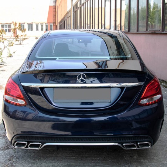 Αεροτομή Πορτ Παγκάζ Για Mercedes-Benz C-Class W205 Sedan 14-21 Amg look Lipspoiler Γυαλιστερό Μαύρο Από Abs Πλαστικό
