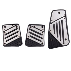 Πεντάλ Αλουμινίου Universal Ανάγλυφο  Ασημί - Μαύρο Σετ 3 Τεμάχια