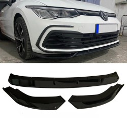 Μπροστινό Spoiler Για VW Golf VIII (8) 21+ Standard Έκδοση Μαύρο Χρώμα Από Abs Πλαστικό 3 Τεμάχια