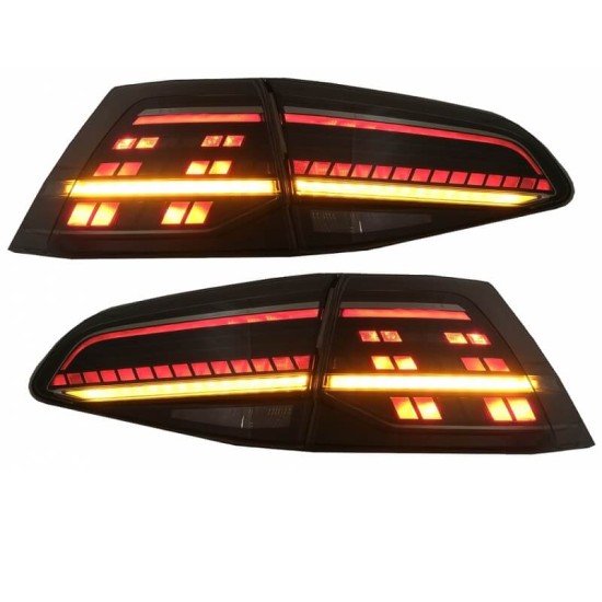 Πισινά Φανάρια Set Για Vw Golf VII 7 & 7.5 11-19 Led Bar Dynamic Facelift 7.5 GTI/R Look Φιμέ VLand