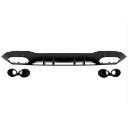 Diffuser Πίσω Προφυλακτήρα Για Mercedes-Benz A-Class W177 19+ Sedan Amg Look Με Μαύρες Μπούκες Diffuser Πίσω Προφυλακτήρα Για Mercedes-Benz A-Class W177 19+ Sedan Amg Look Με Μαύρες Μπούκες