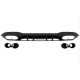 Diffuser Πίσω Προφυλακτήρα Για Mercedes-Benz A-Class W177 19+ Sedan Amg Look Με Μαύρες Μπούκες