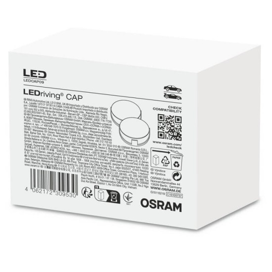 Καπάκια Λάστιχο Μπροστινών Φαναριών Osram LEDCAP09 Για Τοποθέτηση Led Φ80mm 2 Τεμάχια
