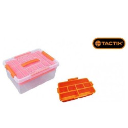 Εργαλειοθήκη / Κουτί Αποθήκευσης Πλαστικό Διάφανο Με Ράφι , Κλιπς & Πλαϊνές Λαβές 40.4x×30.4x25.7cm 22Lt Tactix 320266 Εργαλειοθήκη / Κουτί Αποθήκευσης Πλαστικό Διάφανο Με Ράφι , Κλιπς & Πλαϊνές Λαβές 40.4x×30.4x25.7cm 22Lt Tactix 320266