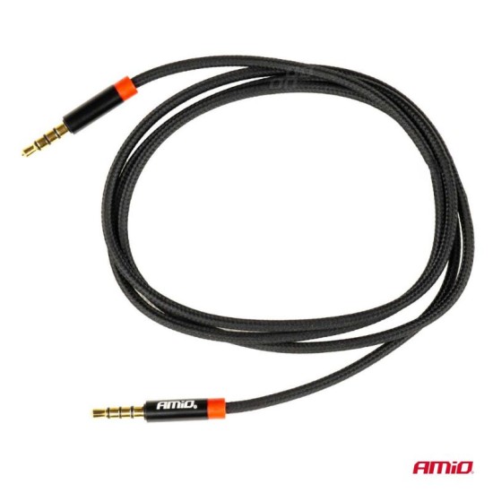 Καλώδιο Ήχου Πλεξούδα Aux Mini "Jack-Jack" 3.5mm 1m 1 Τεμάχιο Amio 03269