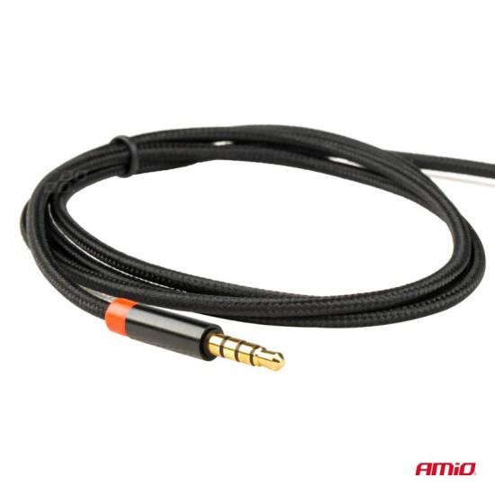 Καλώδιο Ήχου Πλεξούδα Aux Mini "Jack-Jack" 3.5mm 1m 1 Τεμάχιο Amio 03269