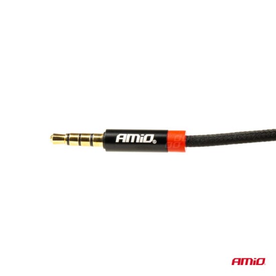 Καλώδιο Ήχου Πλεξούδα Aux Mini "Jack-Jack" 3.5mm 1m 1 Τεμάχιο Amio 03269