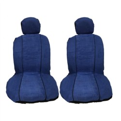 Καλύμματα Αυτοκινήτου Σετ Εμπρός-Πίσω Πετσετέ 100% Μονοκόμματα Πίσω Καθίσματα Μπλε/Μαύρο 6 Τεμάχια