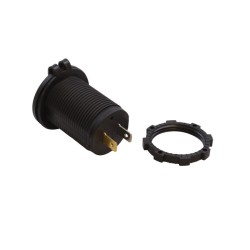 Σταθερή Θύρα Usb Φόρτισης Με 2 Υποδοχές 12/24V Με Μπλε Φωτισμό Και Καπάκι