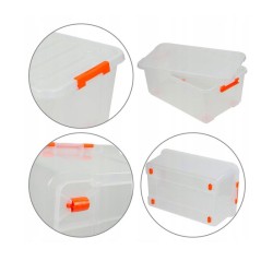 Εργαλειοθήκη / Κουτί Αποθήκευσης Πλαστικό Διάφανο Με Κλιπς & Ρόδες 58x37.5x34.5cm 52Lt Tactix 320282 Εργαλειοθήκη / Κουτί Αποθήκευσης Πλαστικό Διάφανο Με Κλιπς & Ρόδες 58x37.5x34.5cm 52Lt Tactix 320282