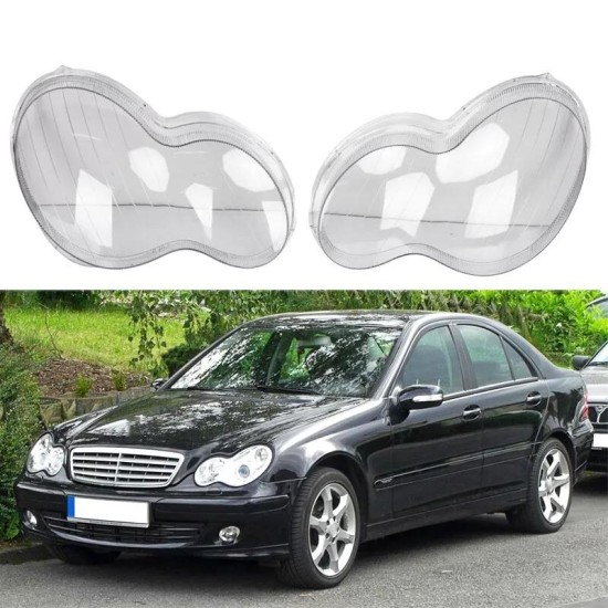 Κρύσταλλα Φαναριών Για Mercedes-Benz  C-Class W203 2000-2007 Sedan / Touring Ζευγάρι 2 Τεμάχια