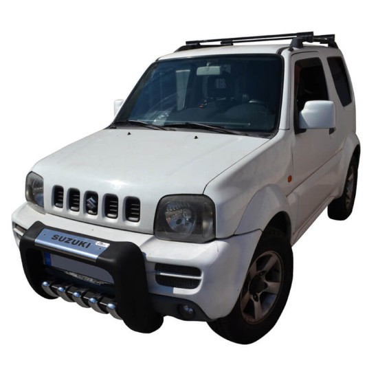 Bull Bar Bumper Guard Εμπρός Προφυλακτήρα Για Suzuki Jimny 2004-2019 Μαύρο Με Δόντια Inox