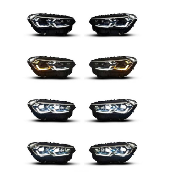Μπροστινά Φανάρια Set Για Bmw Χ3 G01 / G08 18-22 Led Laser Style Μαύρα Carner
