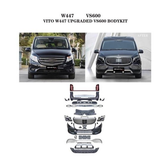 Body Kit Για Mercedes-Benz Vito W447 16-21 Maybach VS600 Look Με Μάσκα & Φανάρια