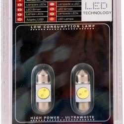 Λάμπες Led Σωληνωτές 31mm 1 Led 12volt Λευκό Φως RaceSport LIT17BN 2 Τεμάχια