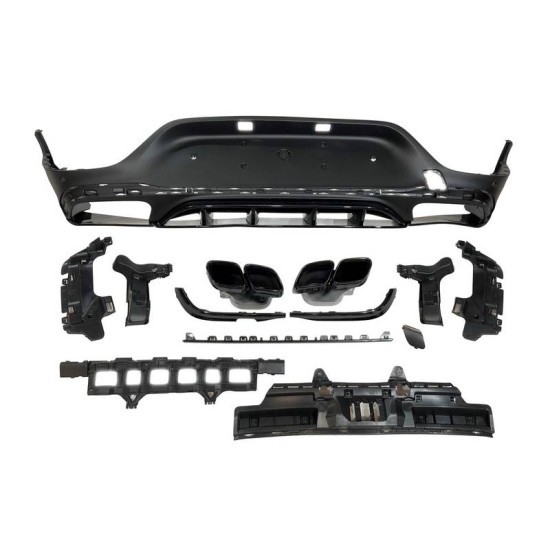 Diffuser Πίσω Προφυλακτήρα Για Mercedes-Benz GLC Coupe C253 2015-2019 GLC63 Amg Look Για Amg Sport Line Προφυλακτήρες Σετ Με Μαύρες Μπούκες