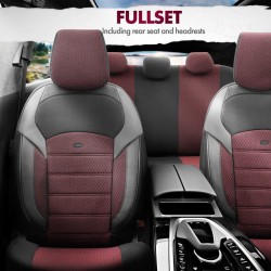 Καλύμματα Αυτοκινήτου Otom "Nova" Universal Ύφασμα Jacquard / Δερματίνη Σετ Εμπρός / Πίσω 11 Τεμαχίων Κόκκινο / Μαύρο ΝΟV-3303
